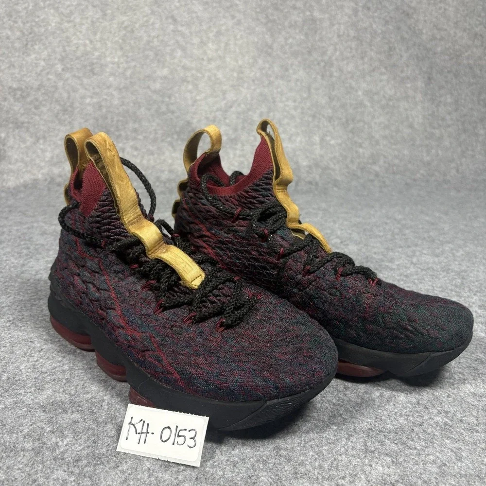 Nike LeBron 15 New‎ Heights Basketball Shoes 7Y Burgundy Navy BattleKnit